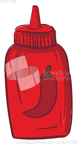 Image of Cartoon tomato sauce ketchup vector or color illustration