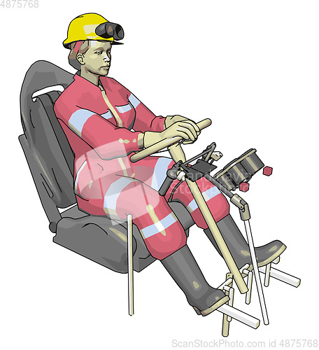 Image of Car test dummy in pink jump suit vector illustration on white ba