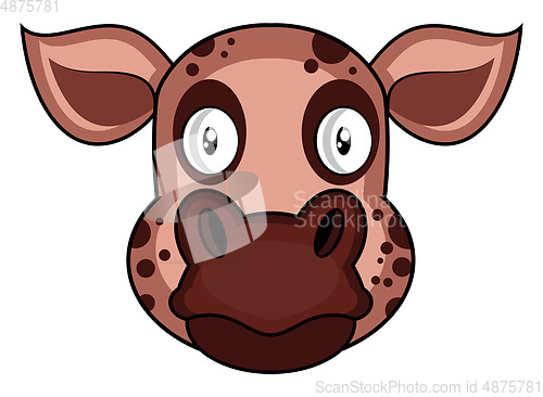 Image of Brown cartoon pig vector illustration on white background