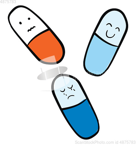 Image of Simple illustration of medecine tablets vector illustration on w