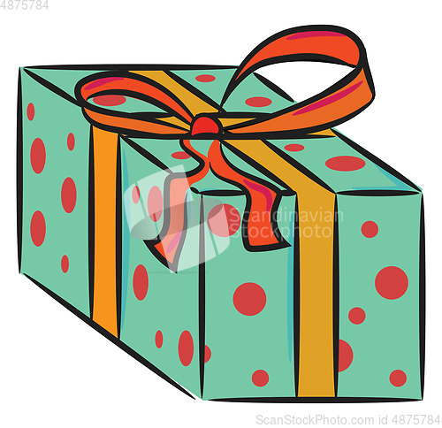 Image of Wrapped gift or present box vector or color illustration