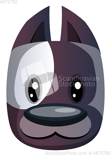 Image of Simple cartoondark  purple dog vector illsutartion on white back