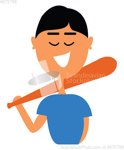 Image of Clipart of a baseball player vector or color illustration