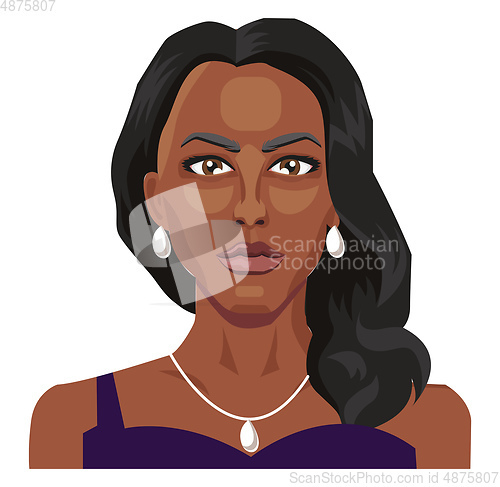 Image of Afro girl with nice hair illustration vector on white background