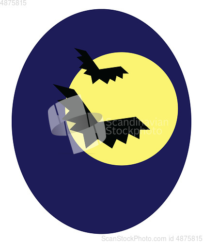 Image of A spooky moonlight vector or color illustration