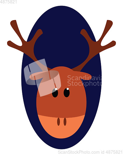 Image of Deer on a blue backgroung vector illustration 