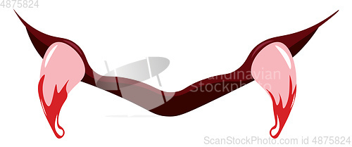 Image of Clipart of a vampire smiling red lip with two crooked blood-stai