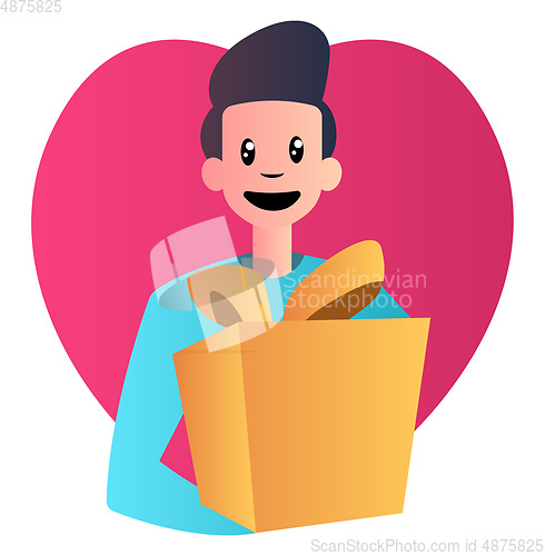 Image of Happy cartoon boy vector illustartion on white background