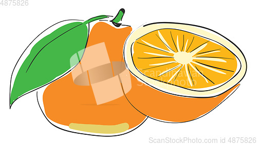 Image of Fresh container of orange juice vector or color illustration