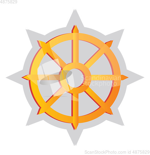 Image of Yellow Buddhist symbol vector illustration on a white background