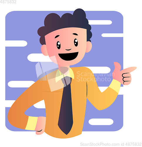 Image of Happy cartoon boy vector illustartion on white background