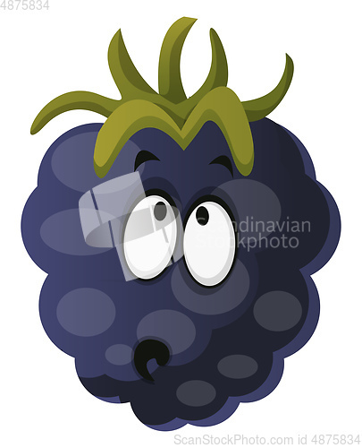 Image of Amazed mulberry monster illustration vector on white background