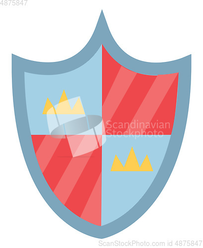 Image of Cartoon heater shield in blue and red color vector or color illu