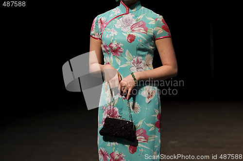 Image of Actress in Chinese gown