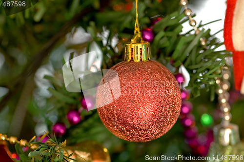 Image of Red christmas bulbs