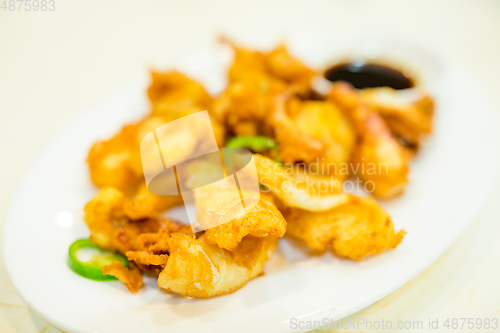 Image of Fried squid on dish
