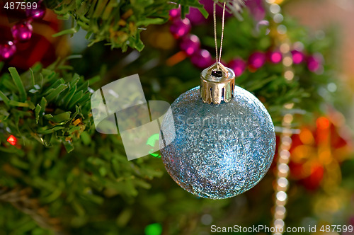 Image of Blue christmas bulbs