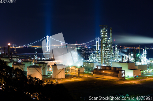 Image of Industrial manufacture in Muroran at night