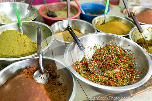 Image of Herbs and condiment in wet market
