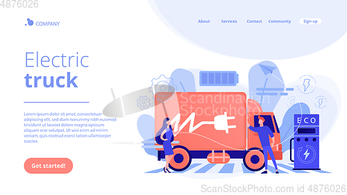 Image of Electric trucks concept landing page.