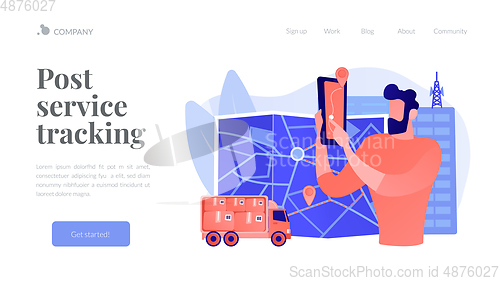 Image of Post service tracking concept landing page