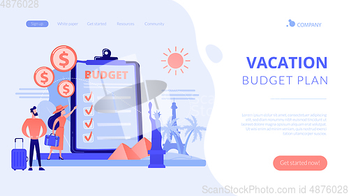 Image of Vacation fund concept landing page.