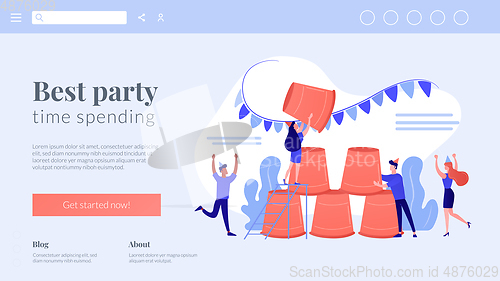 Image of Party game concept landing page.