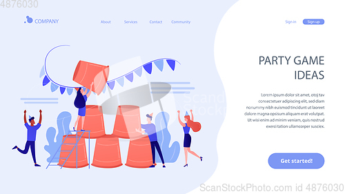 Image of Party game concept landing page.