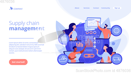 Image of Supply chain management concept landing page