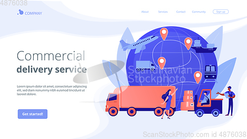 Image of Business logistics concept landing page.