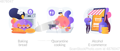 Image of Homemade food and delivery abstract concept vector illustrations.