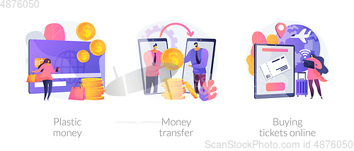 Image of Electronic transactions abstract concept vector illustrations.