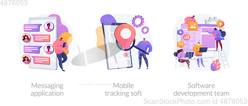 Image of Smartphone application abstract concept vector illustrations.