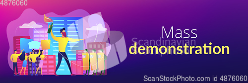 Image of Mass demonstration concept banner header.