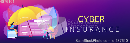 Image of Cyber insurance concept banner header.
