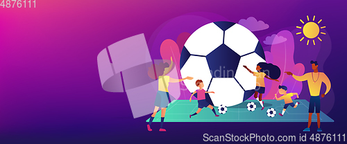 Image of Soccer camp concept banner header.
