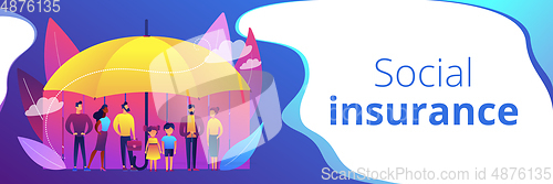 Image of Social insurance concept banner header.
