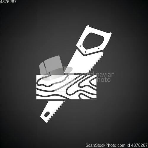 Image of Handsaw cutting a plank icon
