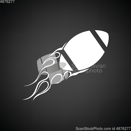 Image of American football fire ball icon