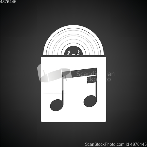 Image of Vinyl record in envelope icon