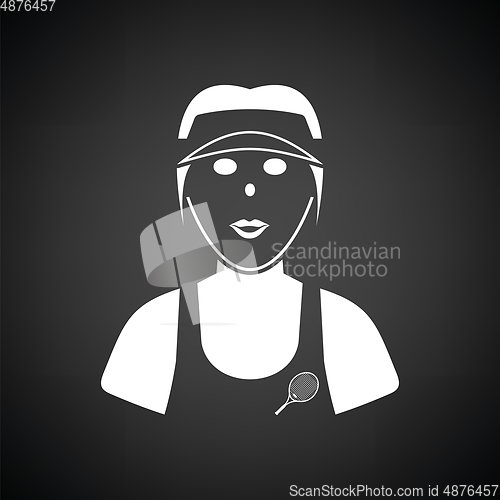 Image of Tennis woman athlete head icon