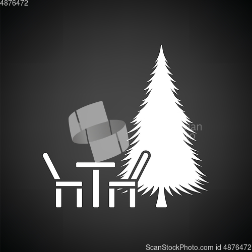 Image of Park seat and pine tree icon