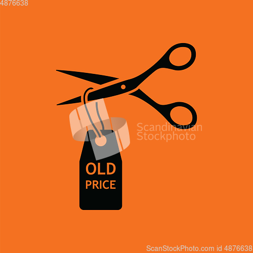 Image of Scissors cut old price tag icon