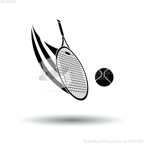 Image of Tennis racket hitting a ball icon