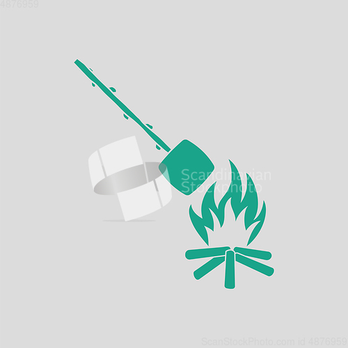 Image of Camping fire with roasting marshmallow icon