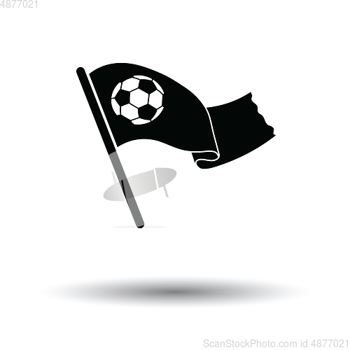 Image of Football fans waving flag with soccer ball icon