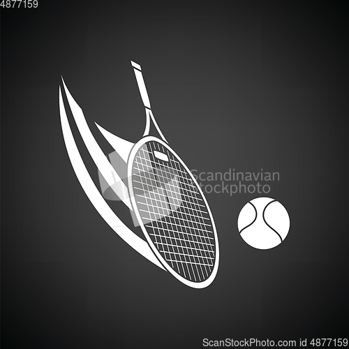 Image of Tennis racket hitting a ball icon