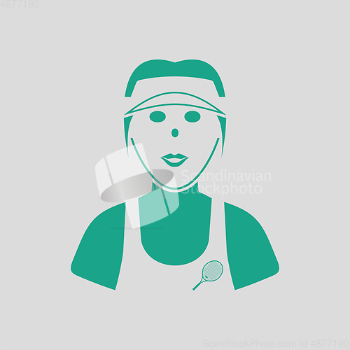 Image of Tennis woman athlete head icon