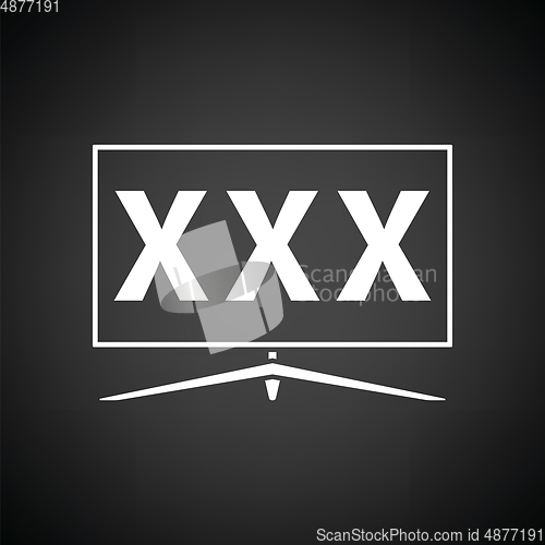Image of TV screen with adult content icon