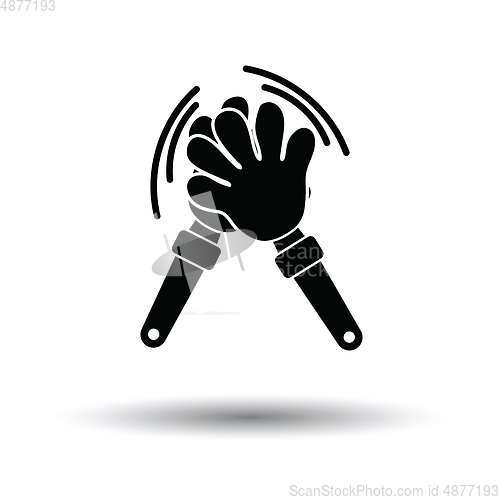 Image of Football fans clap hand toy icon